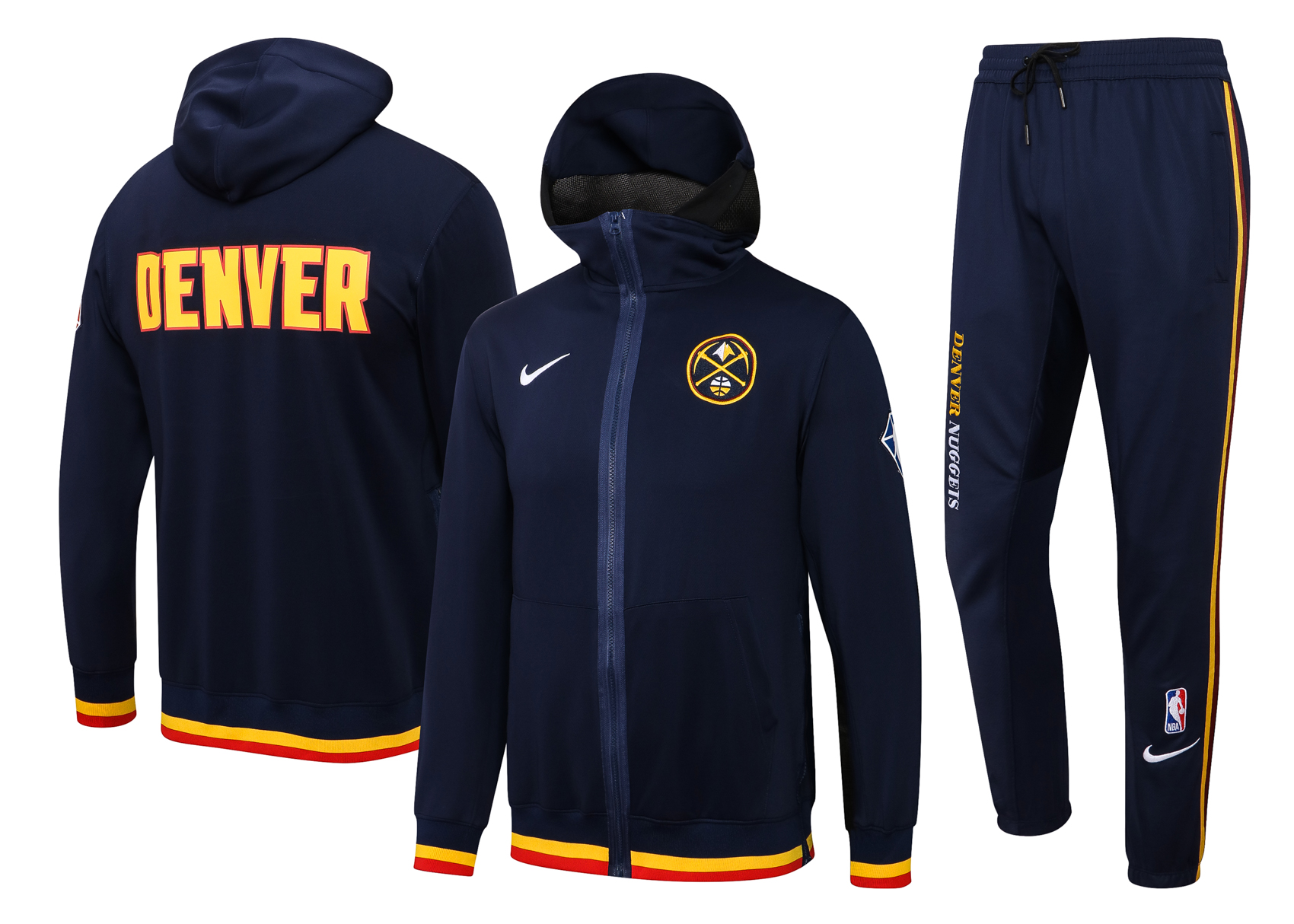 Men Denver Nuggets blue  2024 NBA Nike Training suit->denver nuggets->NBA Jersey